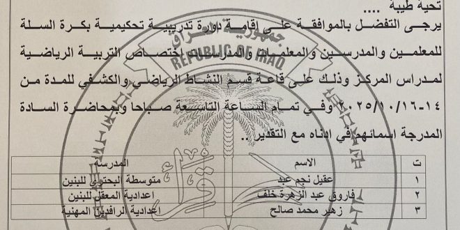 تقيم المديرية العامة لتربية البصرة قسم النشاط الرياضي دورة تدريبية وتحكيمية بكرة السلة 3×3 