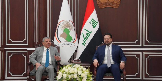 محافظ الأنبار يستقبل السنافي ويشيد بدور اتحاد المقاولين في دعم الاعمار